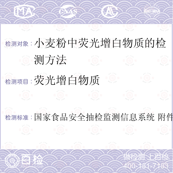 荧光增白物质 国家食品安全抽检监测信息系统 附件47  