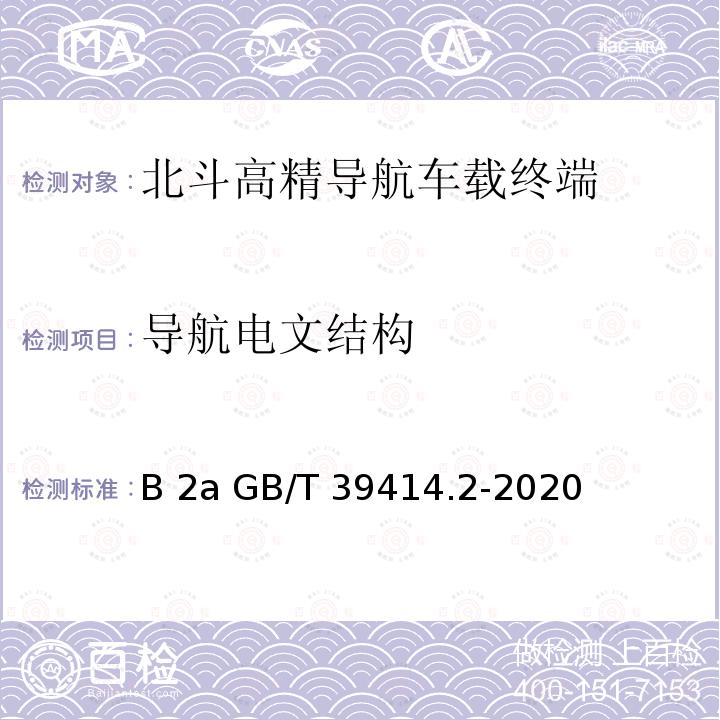 导航电文结构 GB/T 39414.2-2020 北斗卫星导航系统空间信号接口规范 第2部分：公开服务信号B2a