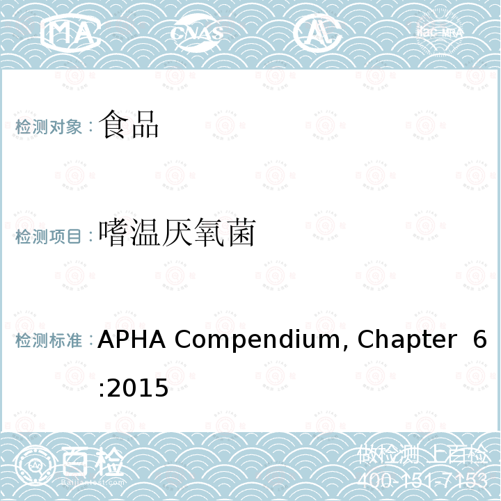 嗜温厌氧菌 APHA Compendium, Chapter  6:2015 食品微生物检验方法简编 第6章 微生物计数培养方法 APHA Compendium, Chapter 6:2015