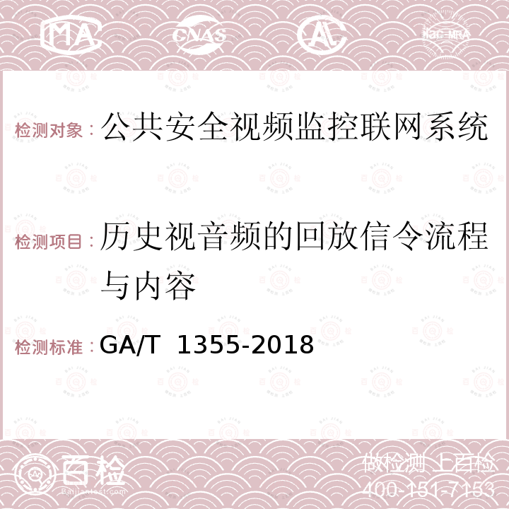 历史视音频的回放信令流程与内容 GB/T 28181-2016 公共安全视频监控联网系统信息传输、交换、控制技术要求