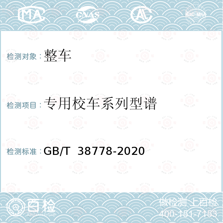 专用校车系列型谱 GB/T 38778-2020 专用校车系列型谱