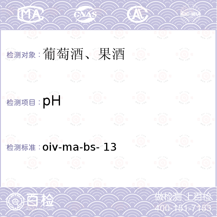 pH oiv-ma-bs- 13 值的测定 oiv-ma-bs-13