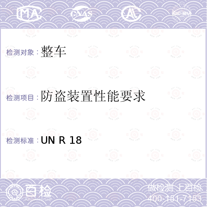 防盗装置性能要求 UN R 18 防盗装置 UN R18