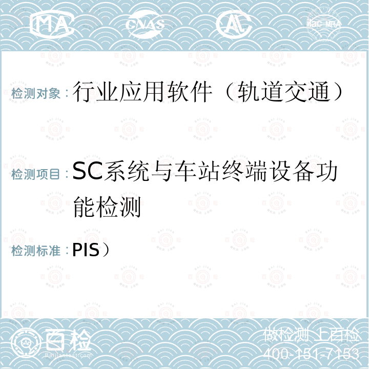 SC系统与车站终端设备功能检测 PIS） 北京市轨道交通乘客信息系统（检测规范-第二部分检测内容及方法(2014)  
