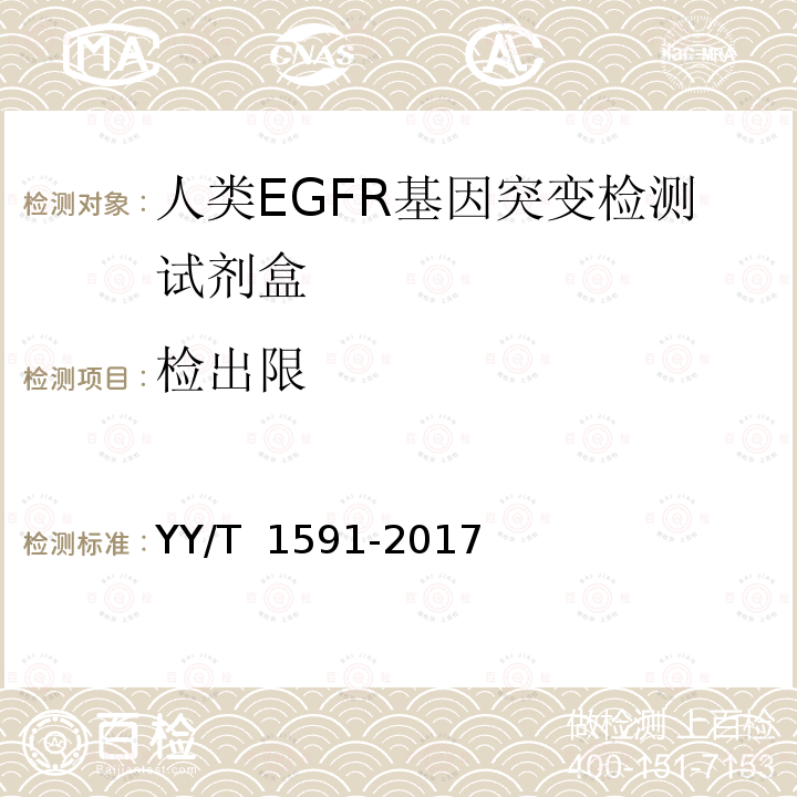 检出限 人类EGFR基因突变检测试剂盒 YY/T 1591-2017