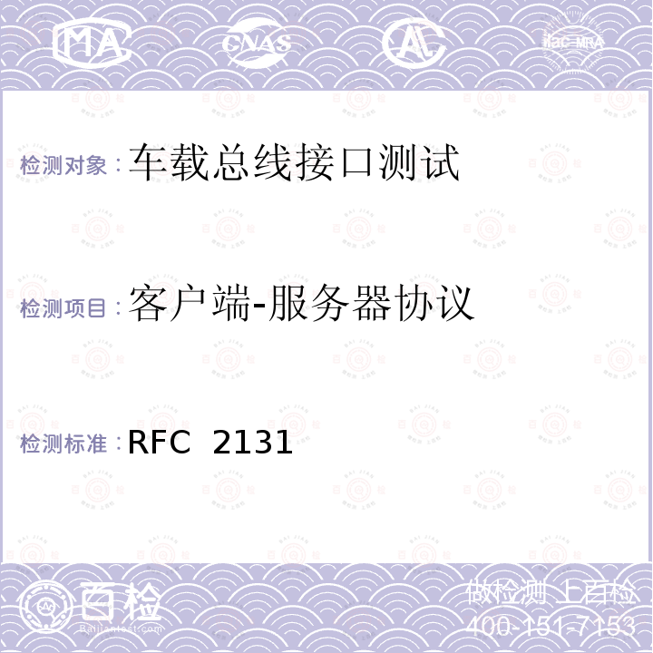 客户端-服务器协议 动态主机配置协议 RFC 2131