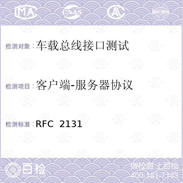 客户端-服务器协议 RFC 2131 动态主机配置协议 