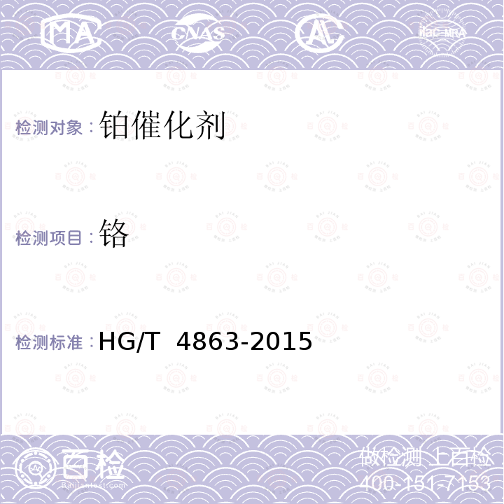 铬 《氨氧化制硝酸用高钯催化剂》 HG/T 4863-2015