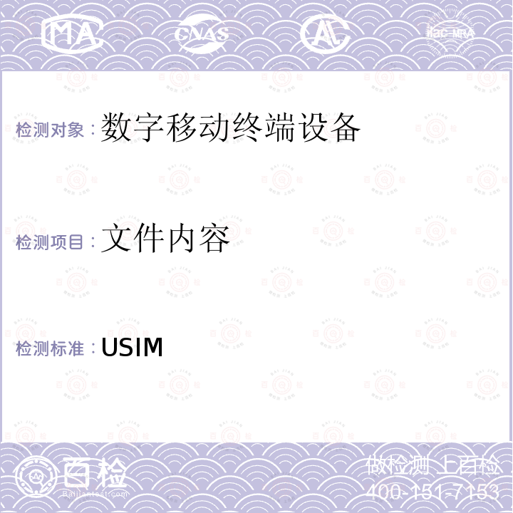 文件内容 3GPP TS 31.102 USIM应用特性 