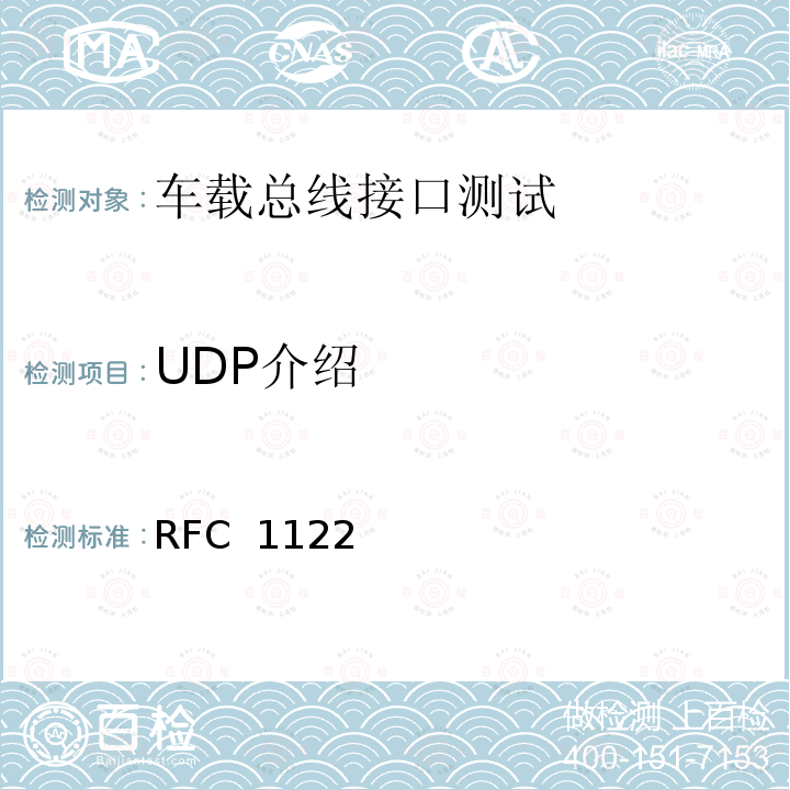UDP介绍 互联网主机要求通信层 RFC 1122