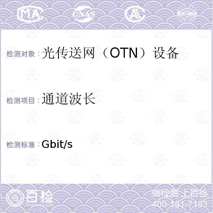 通道波长 YD/T 3712.1-2020 200Gb/s强度调制光收发合一模块 第1部分：4×50Gb/s