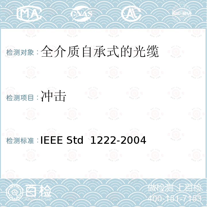 冲击 IEEE全介质自承式光缆的标准 IEEE STD 1222-2004 IEEE全介质自承式光缆的标准 IEEE Std 1222-2004