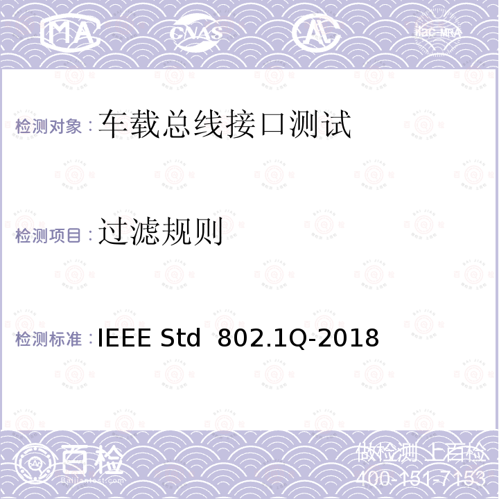 过滤规则 IEEE局域网和城域网网桥和桥接网络标准 IEEE STD 802.1Q-2018 IEEE局域网和城域网网桥和桥接网络标准 IEEE Std 802.1Q-2018