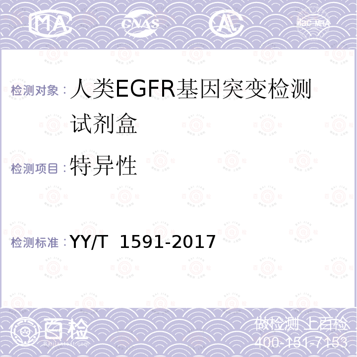 特异性 人类EGFR基因突变检测试剂盒 YY/T 1591-2017