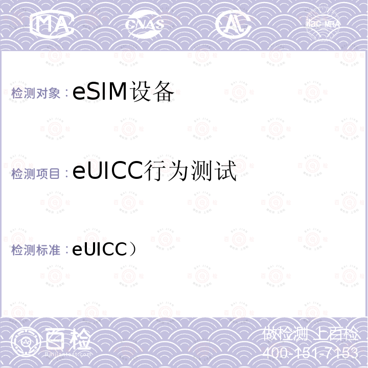 eUICC行为测试 YD/T 3515-2019 支持远程管理的嵌入式通用集成电路卡（eUICC）测试方法(第一阶段)