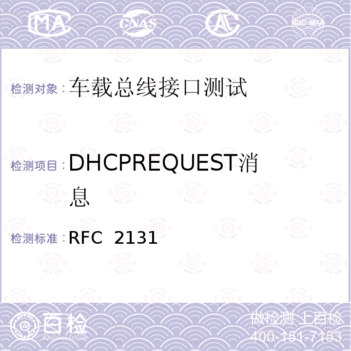 DHCPREQUEST消息 RFC 2131 动态主机配置协议 