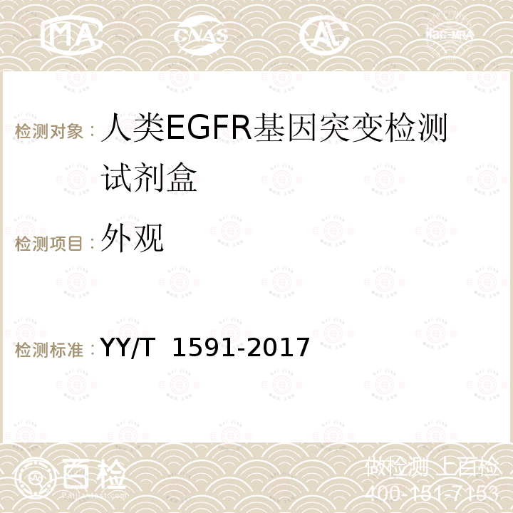 外观 人类EGFR基因突变检测试剂盒 YY/T 1591-2017