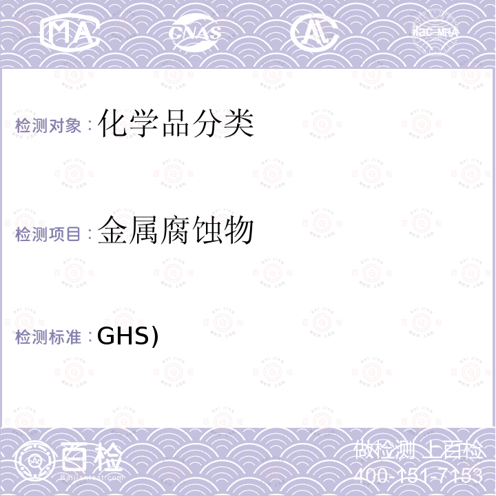 金属腐蚀物 GHS)  化学品分类及标记全球协调制度(GHS)  