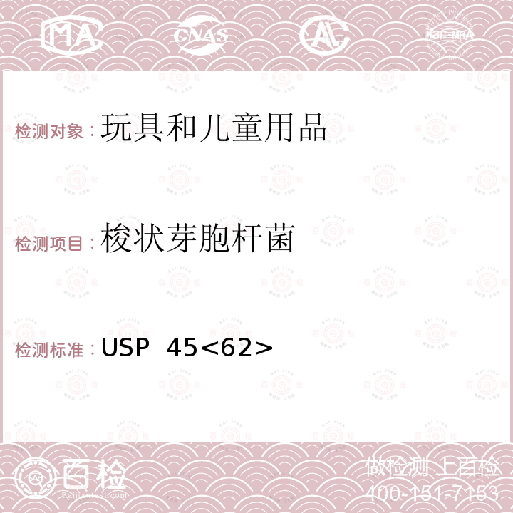 梭状芽胞杆菌 USP  45<62> 非无菌产品的微生物检验:特定微生物的检验 USP 45<62>