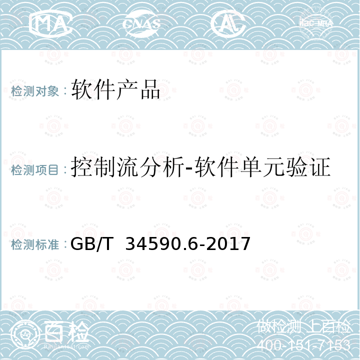 控制流分析-软件单元验证 GB/T 34590.6-2017 道路车辆 功能安全 第6部分：产品开发：软件层面