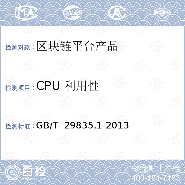 CPU 利用性 GB/T 29835.1-2013 系统与软件效率 第1部分:指标体系