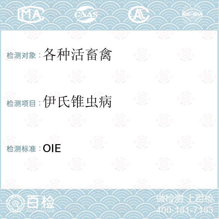 伊氏锥虫病 所有物种的苏拉病（伊氏锥虫感染） OIE《陆生动物疾病诊断与疫苗手册》（2021年）第3.1.20章（2021版