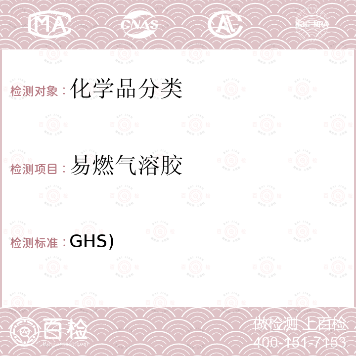 易燃气溶胶 化学品分类及标记全球协调制度(GHS)   