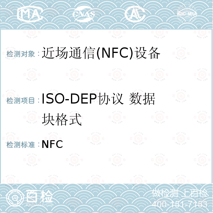 ISO-DEP协议 数据块格式 NFC 数字协议技术规范（1.1版） Forum-TS-DigitalProtocol-1.1
