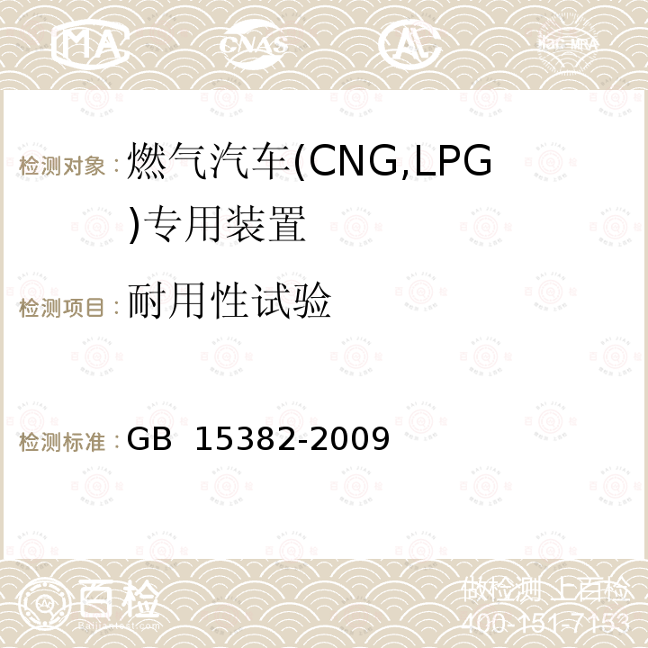 耐用性试验 气瓶阀通用技术要求 GB 15382-2009 