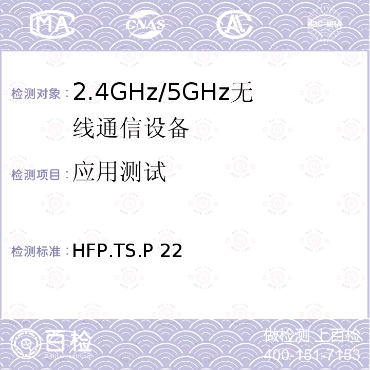 应用测试 HFP.TS.P 22 免提规范 HFP.TS.P22