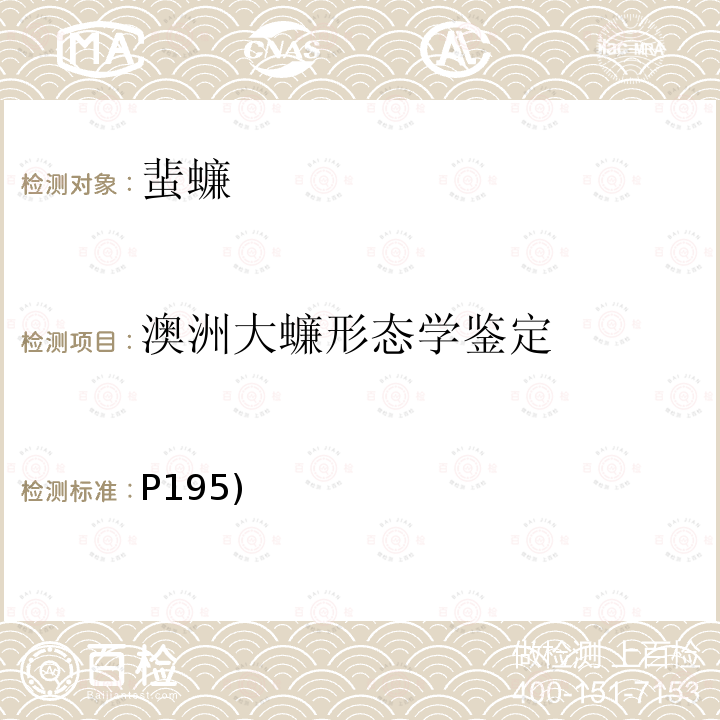 澳洲大蠊形态学鉴定 P195)  《中国国境口岸医学媒介生物鉴定图谱》(第一版)天津出版传媒集团/天津科学技术出版社 2015 蠊类 澳洲大蠊(P195)  