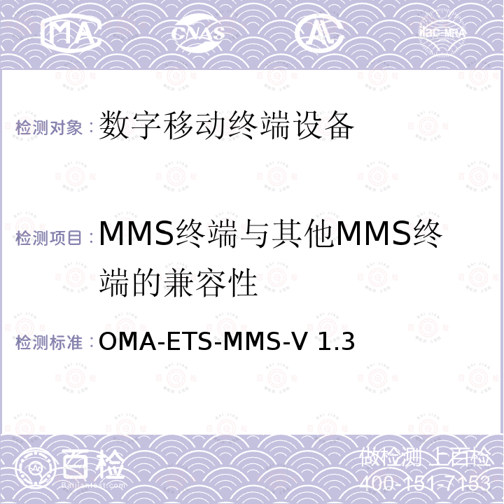 MMS终端与其他MMS终端的兼容性 OMA-ETS-MMS-V 1.3 MMS技术测试规范 OMA-ETS-MMS-V1.3