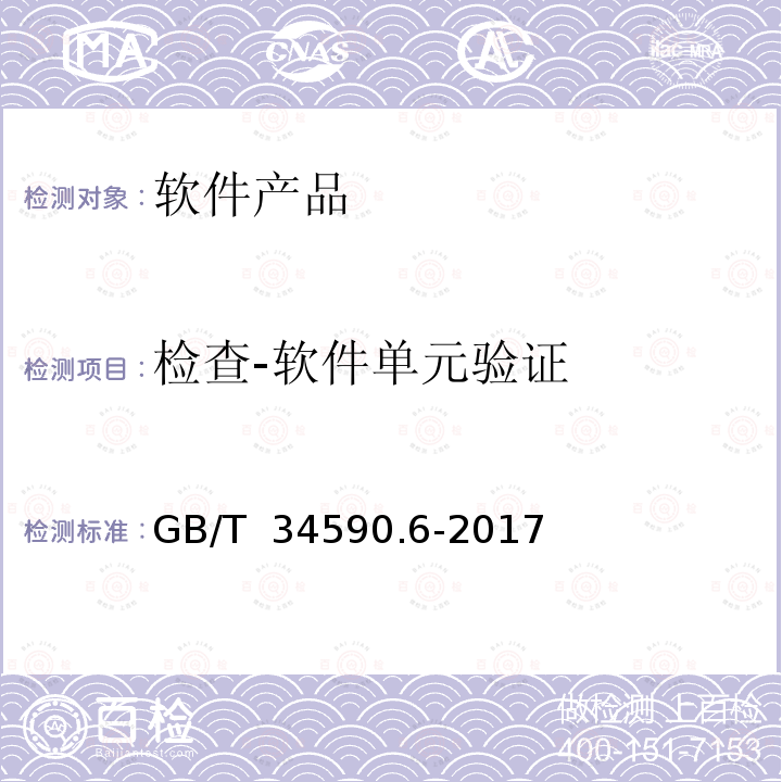 检查-软件单元验证 GB/T 34590.6-2017 道路车辆 功能安全 第6部分：产品开发：软件层面