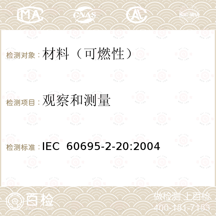 观察和测量 着火危险试验.基于灼热/发热丝的试验方法.热丝圈可点火性.设备、试验方法和指南 IEC 60695-2-20:2004