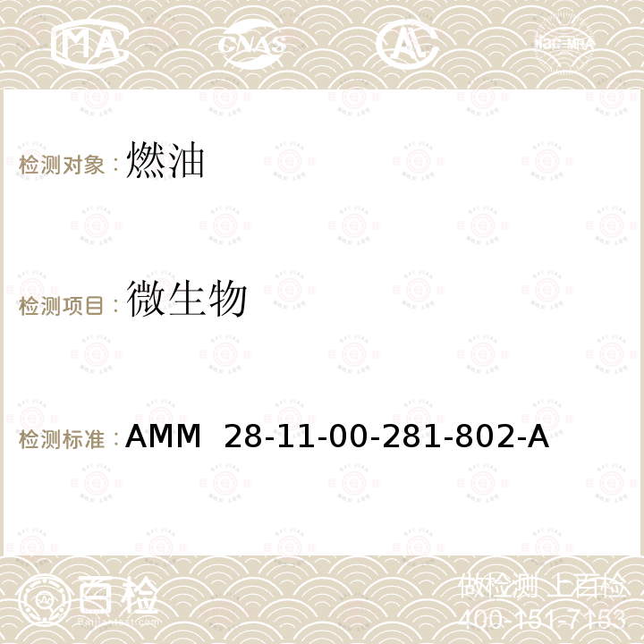 微生物 AMM  28-11-00-281-802-A A380空客飞机维护手册 AMM 28-11-00-281-802-A
