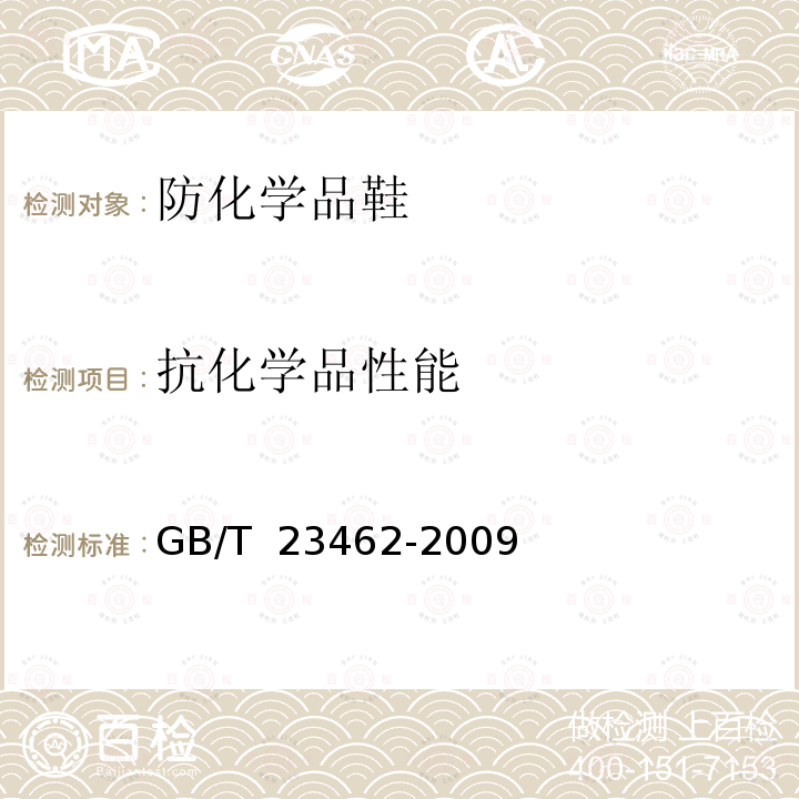 抗化学品性能 防护服装 化学物质渗透试验方法 GB/T 23462-2009