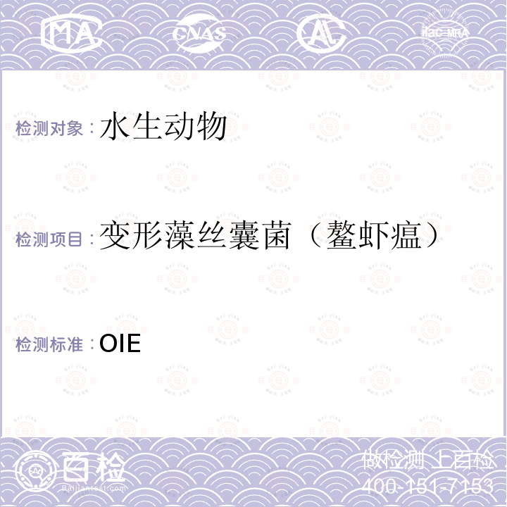 变形藻丝囊菌（鳌虾瘟） 水生动物疾病诊断手册 OIE《：2019》  