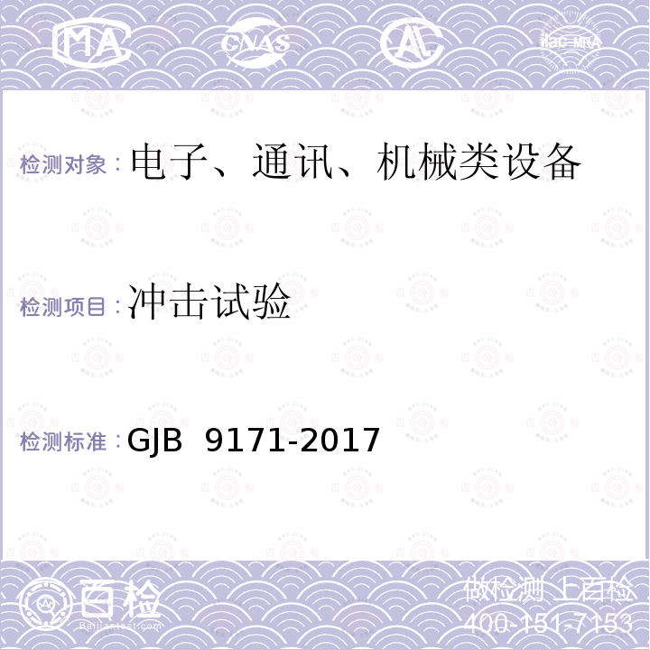 冲击试验 GJB 9171-2017 无人机载对地侦察雷达通用规范 