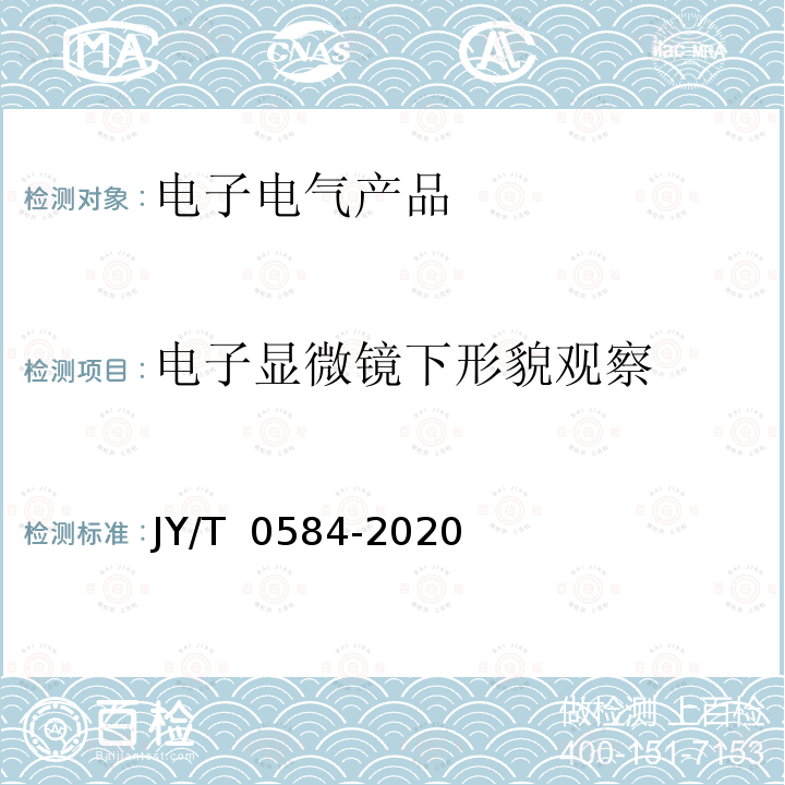 电子显微镜下形貌观察 JY/T 0584-2020 扫描电子显微镜分析方法通则