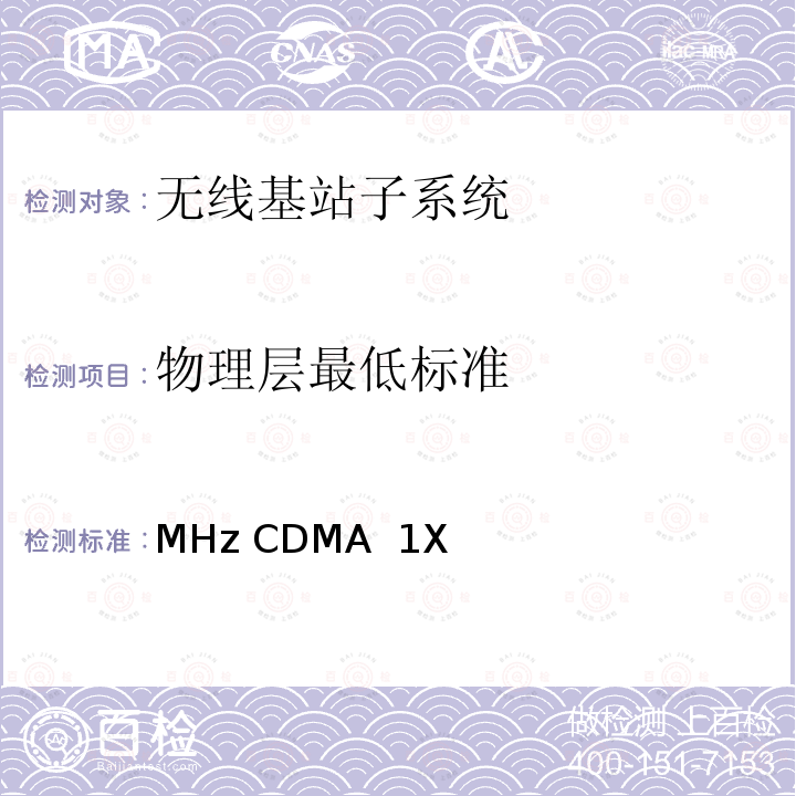 物理层最低标准 800MHz CDMA 1X 数字蜂窝移动通信网设备测试方法 高速分组数据（HRPD）（第二阶段）接入网（AN） YDC 067-2008