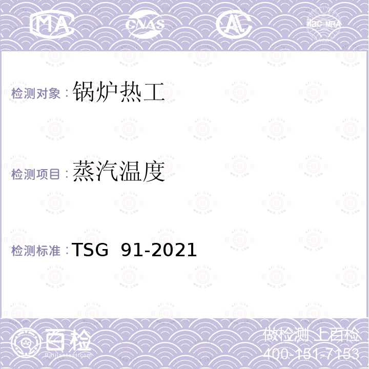 蒸汽温度 TSG 91-2021 锅炉节能环保技术规程