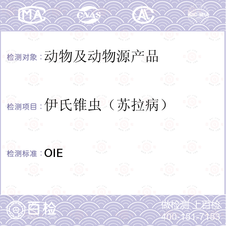 伊氏锥虫（苏拉病） 陆生动物诊断试验和疫苗手册 伊氏锥虫检测 OIE2018版第3.1.21章