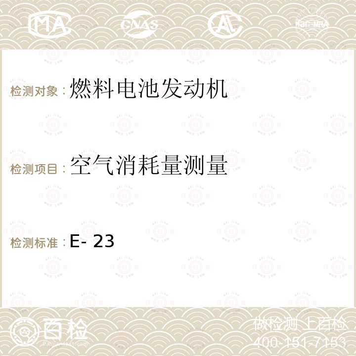 空气消耗量测量 E- 23 氢燃料电池 中国船级社 E-23指南