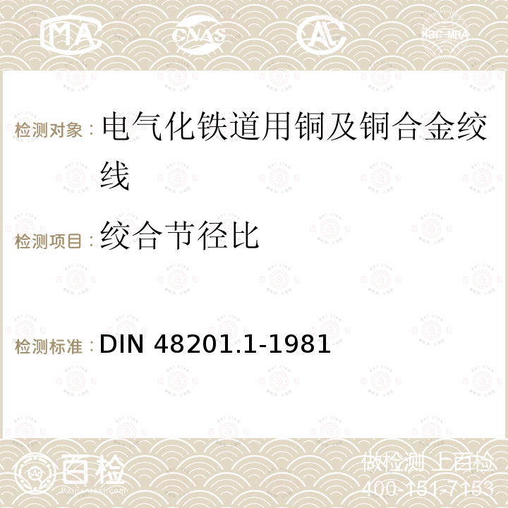 绞合节径比 DIN 48201.1-1981 铜绞线 DIN48201.1-1981