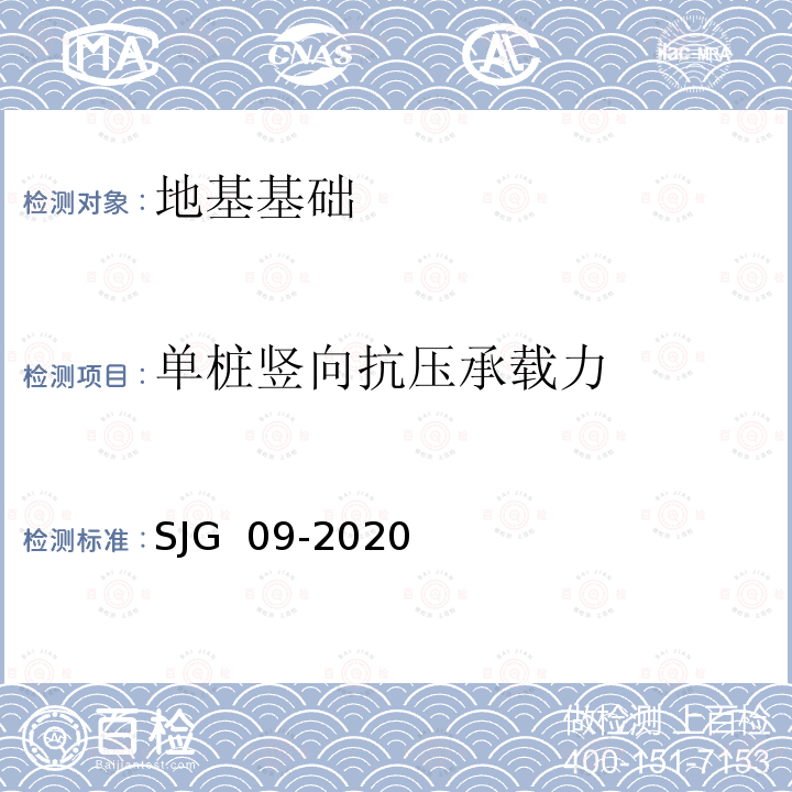 单桩竖向抗压承载力 JG 09-2020 深圳市建筑基桩检测规程 S