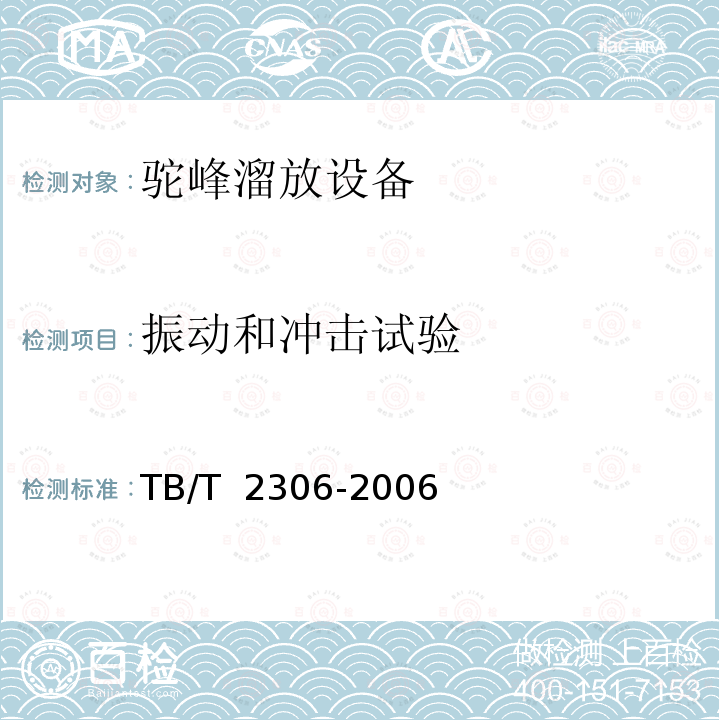 振动和冲击试验 自动化驼峰技术条件 TB/T 2306-2006