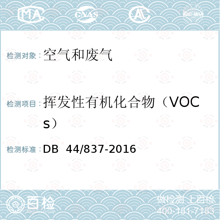 挥发性有机化合物（VOCs） 集装箱制造业挥发性有机物排放标准 DB 44/837-2016
