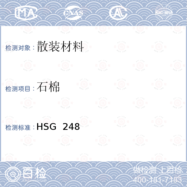 石棉 HSG 248 附录2：散装材料中石棉的测定 HSG 248 (2021)