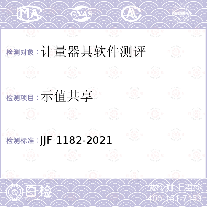 示值共享 JJF 1182-2021 计量器具软件测评指南