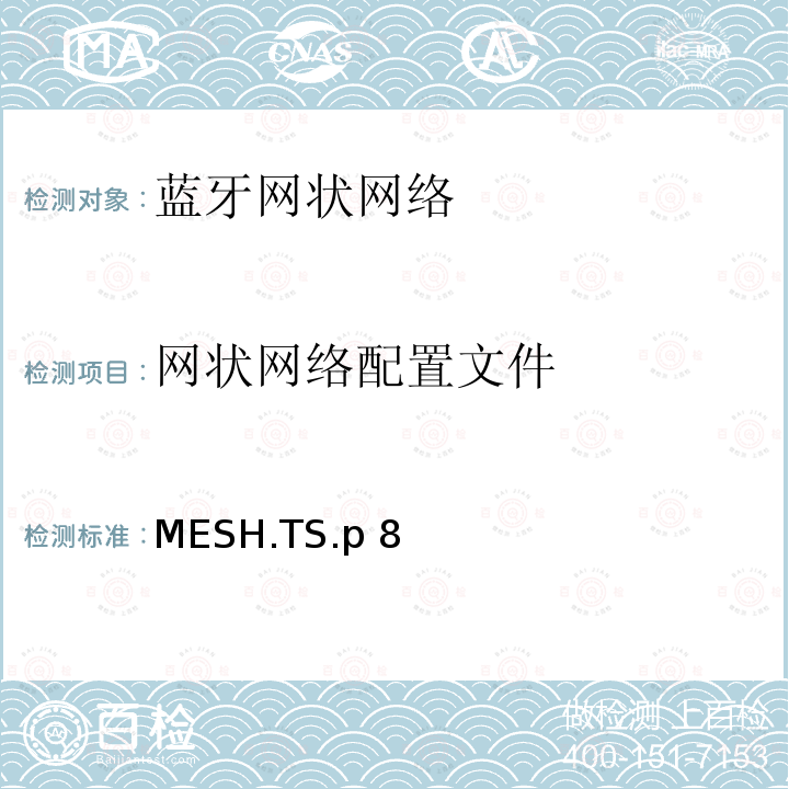 网状网络配置文件 MESH.TS.p 8 (MESH)测试规范 MESH.TS.p8